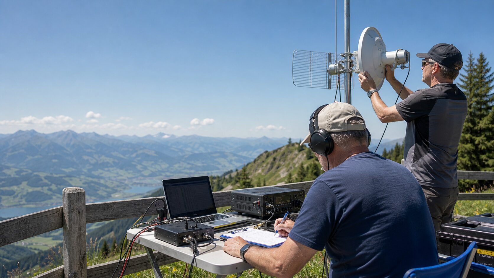 Stazione per il concorso estivo svizzero di VHF, UHF e microonde in montagna